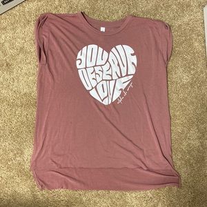 AXO Alpha Chi Omega You Deserve Love Flowy Rose Shirt